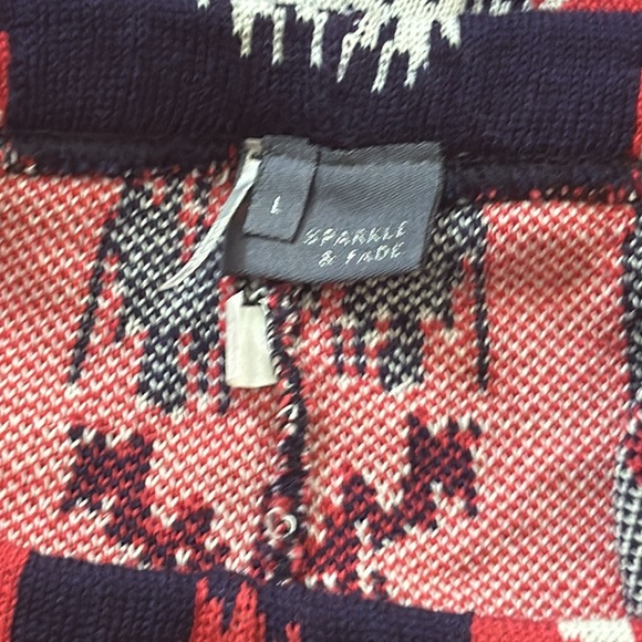 Urban Outfitters Red & Navy High-waist Knit Sweater Shorts Sz L | Sparkle & Fade - Picture 6 of 9